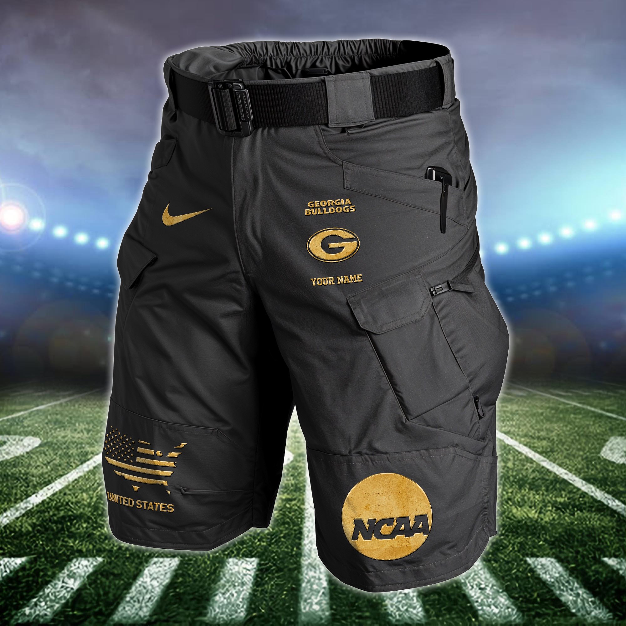 Georgia Bulldogs  Men Cargo Shorts Custom Your Name, Football Lovers Clothings, Gifts For Football Lovers  EHIVM-59876